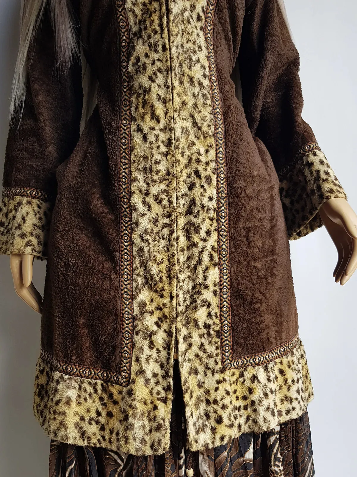 1960s Vintage Rare & Wild Leopard Rockstar Hooded Coat - Authentic Penny Lane Vibes - Vegan