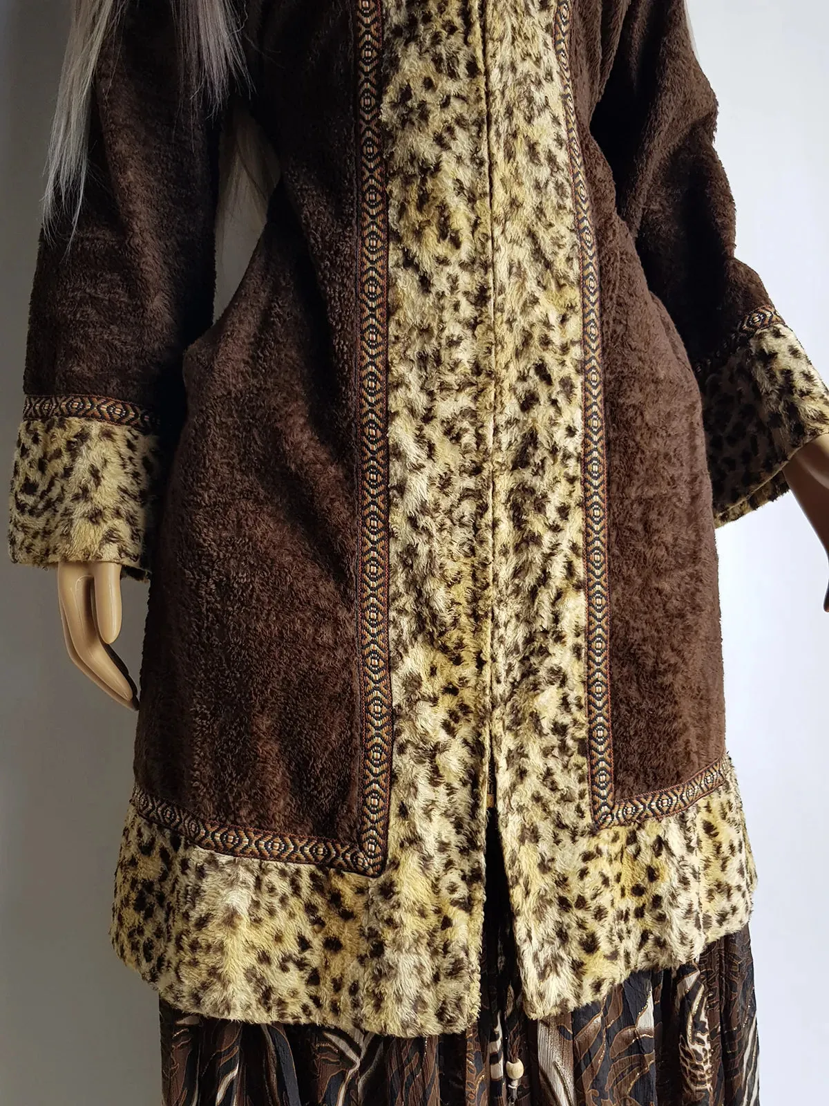 1960s Vintage Rare & Wild Leopard Rockstar Hooded Coat - Authentic Penny Lane Vibes - Vegan