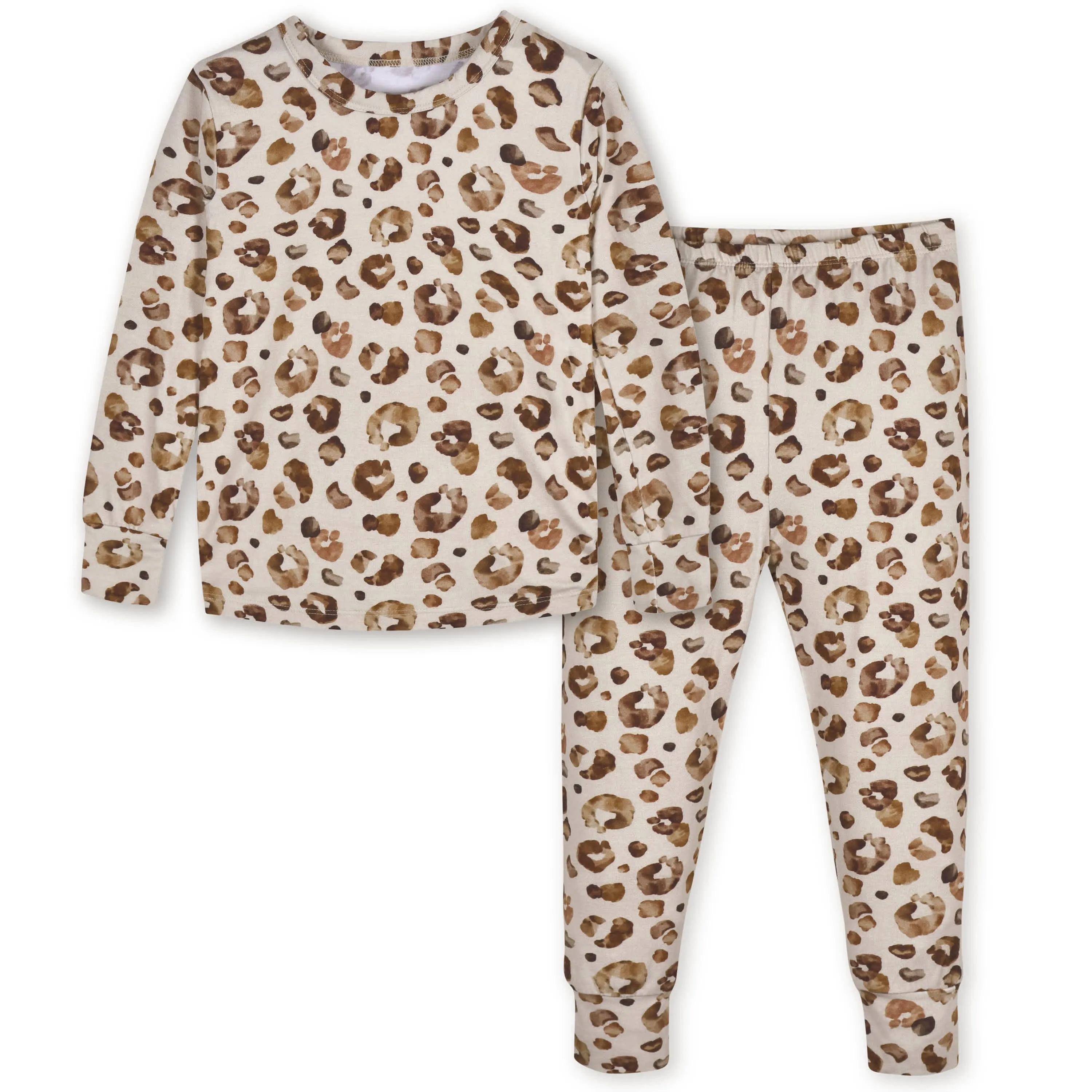 2-Piece Infant & Toddler Spotted Leopard Buttery Soft Viscose Made from Eucalyptus Snug Fit Pajamas