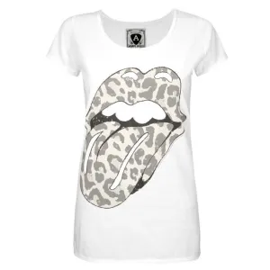 Amplified Womens/Ladies Leopard Lick The Rolling Stones Scoop Neck T-Shirt