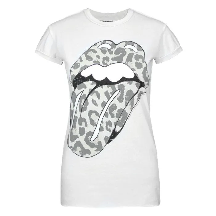 Amplified Womens/Ladies Leopard Lick The Rolling Stones T-Shirt