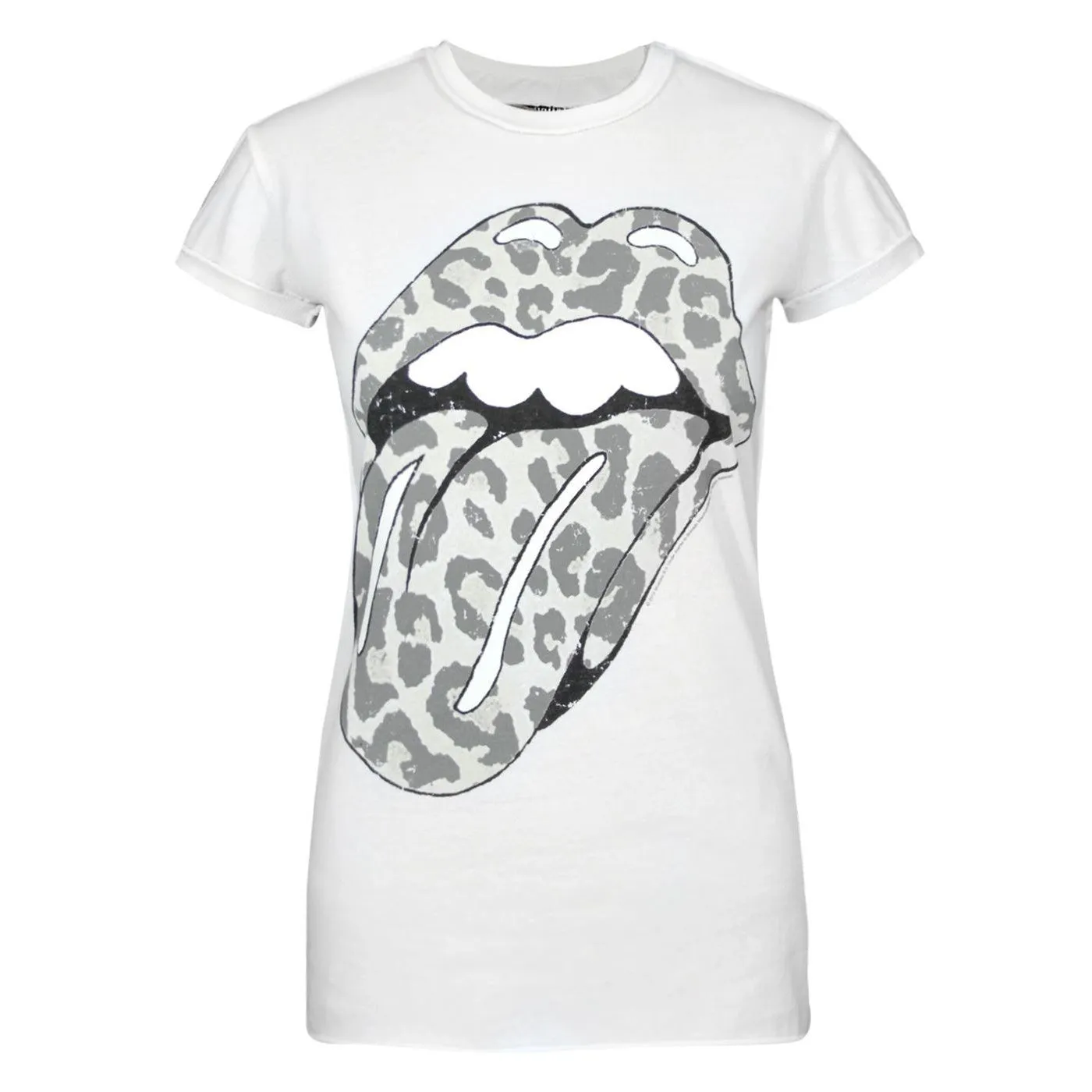 Amplified Womens/Ladies Leopard Lick The Rolling Stones T-Shirt