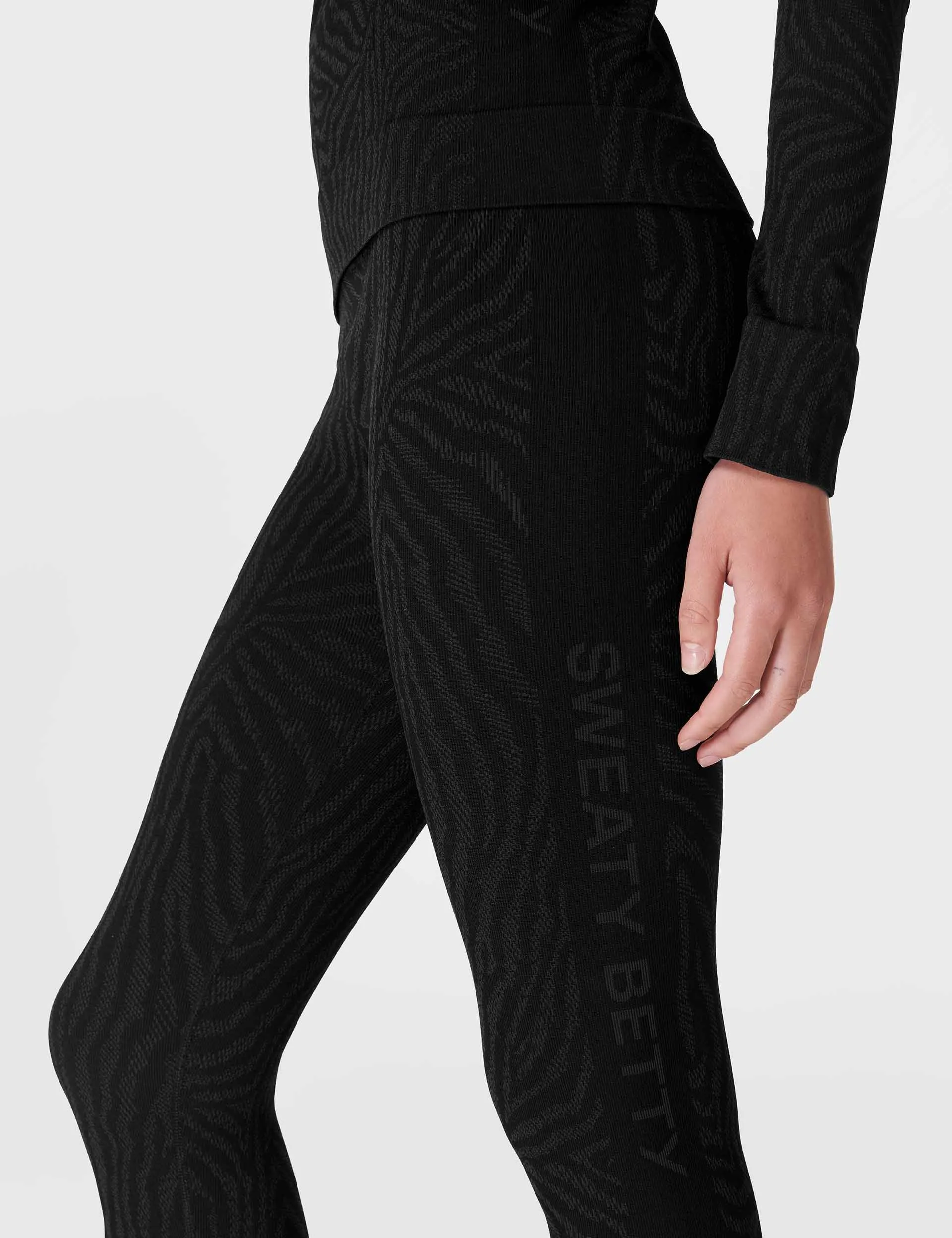 Animal Base Layer Legging - Black Zebra Lines Jacquard