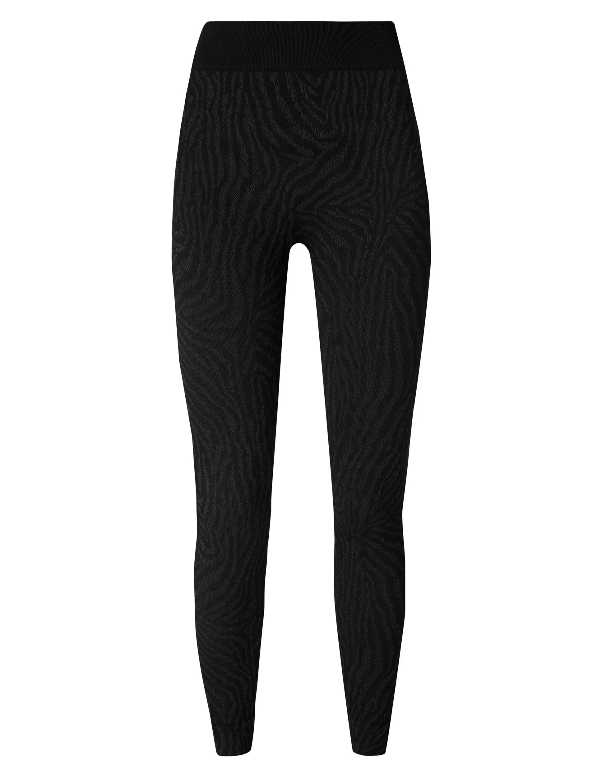 Animal Base Layer Legging - Black Zebra Lines Jacquard