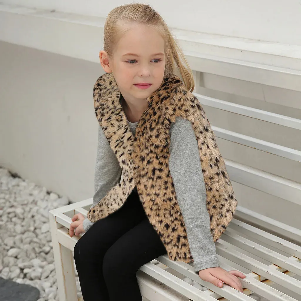 Baby Leopard Faux Fur Waistcoat