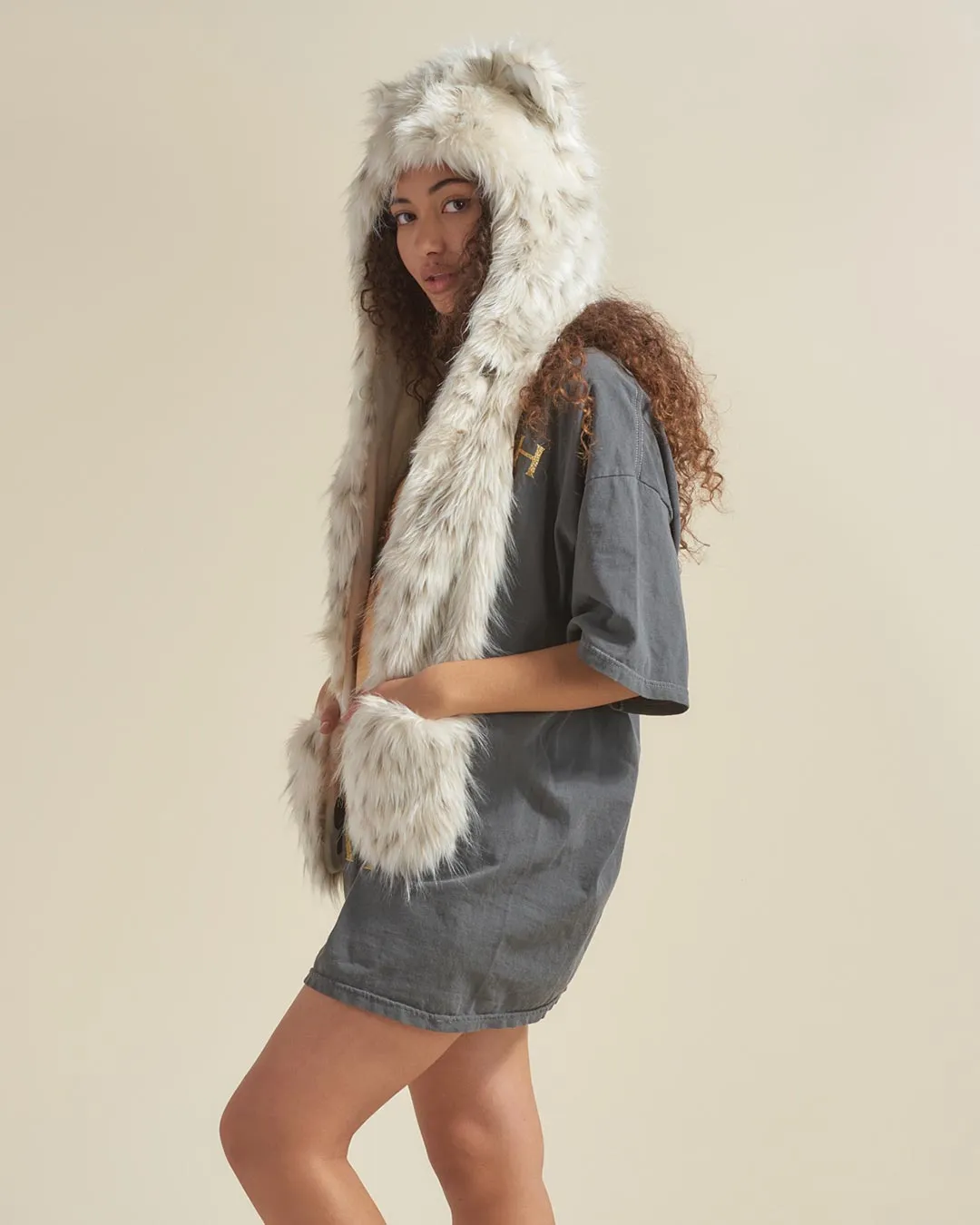 Baby Snow Leopard Faux Fur Hood | Women's