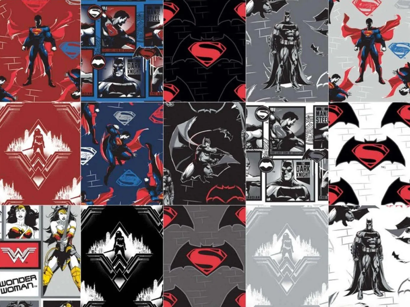 Batman v Superman: Dawn of Justice 10" Squares/Layer Cake  by Camelot Design Studio for Camelot Fabrics -42, 10" Precut Fabrics