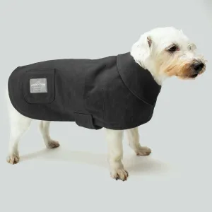 Black Waxed Canvas Dog Jacket - Fleece Lined