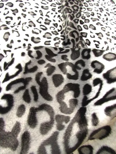 Brown/Light Brown Velboa Leopard Animal Short Pile Fabric / By The Roll - 25 Yards