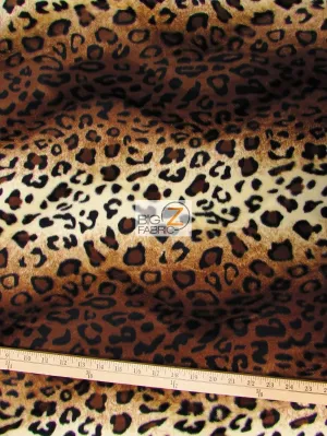 Brown/Light Brown Velboa Leopard Animal Short Pile Fabric / By The Roll - 25 Yards