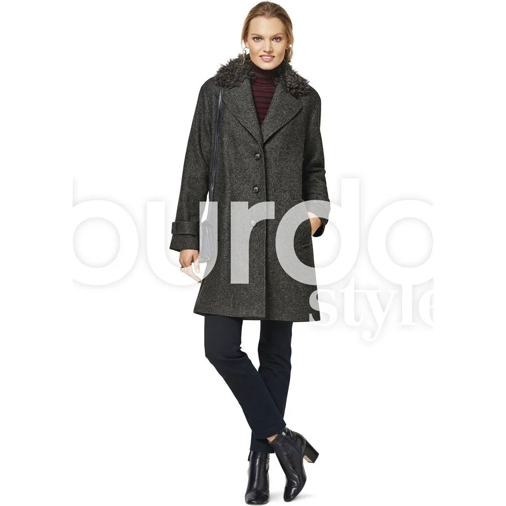 Burda Style Pattern B6462 Women'ss Fur Collar Coat