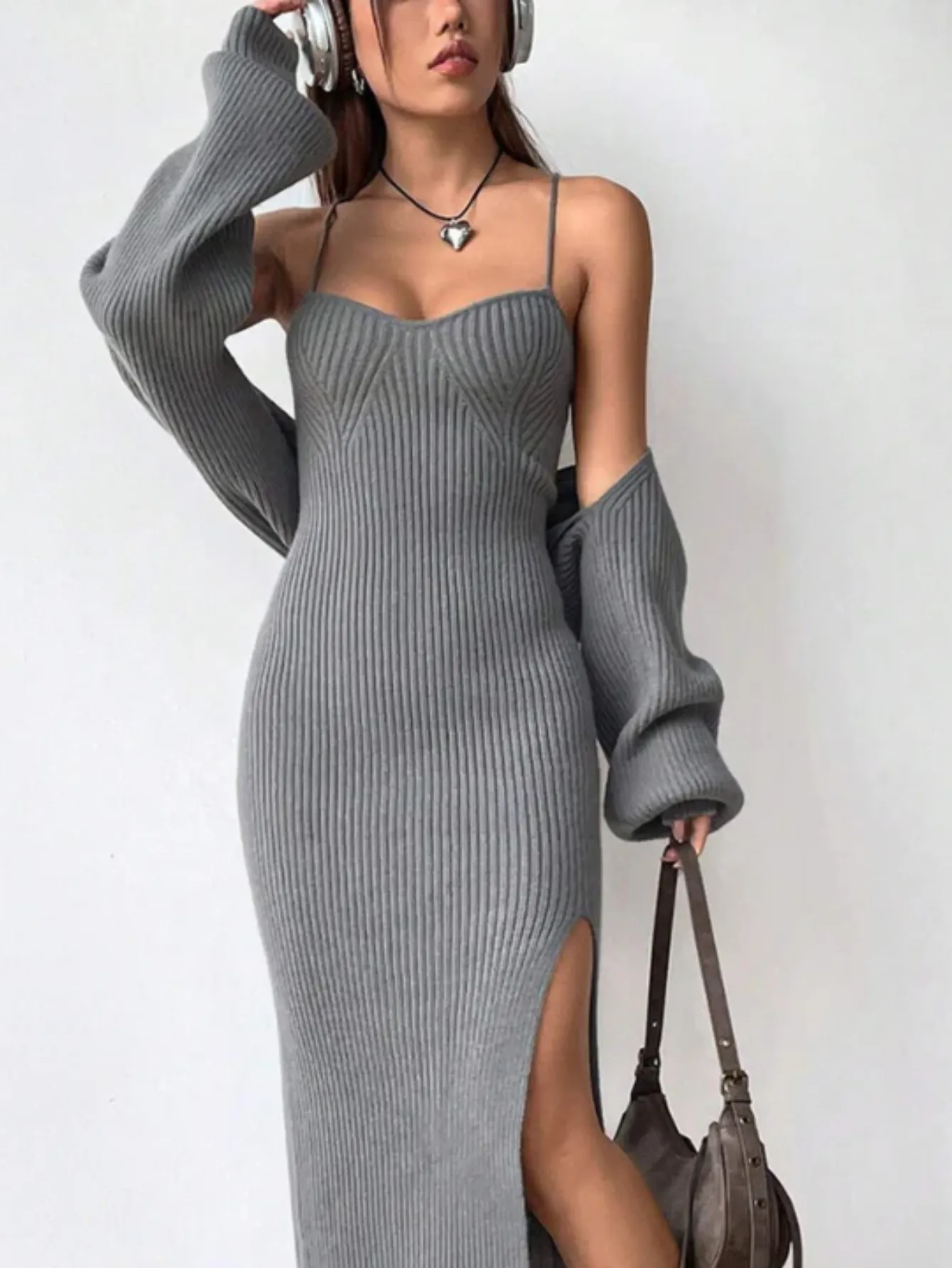 Cami Sweater Dress And Cardigan