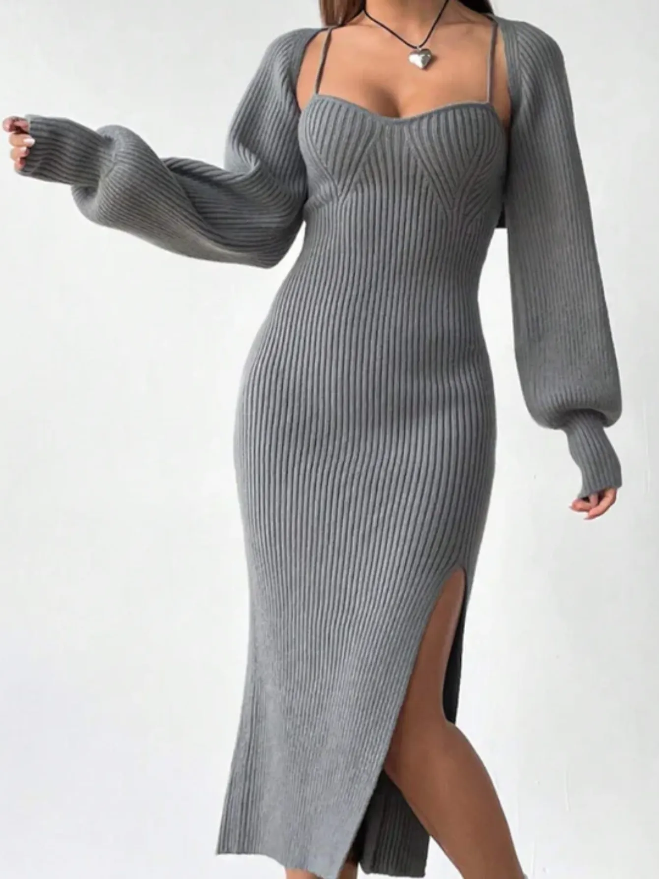 Cami Sweater Dress And Cardigan