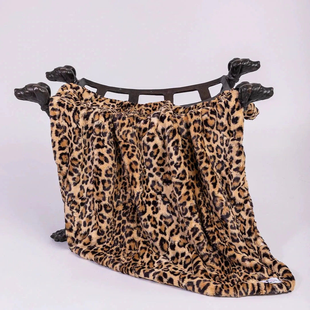 Cashmere Collection Faux-Fur Dog Bed in Leopard (Custom/Direct-Ship) (Made in the USA)