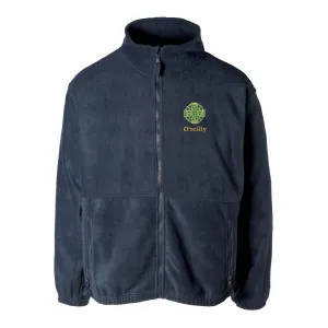 Celtic Cross Embroidered Personalized Fleece Full Zip- Navy