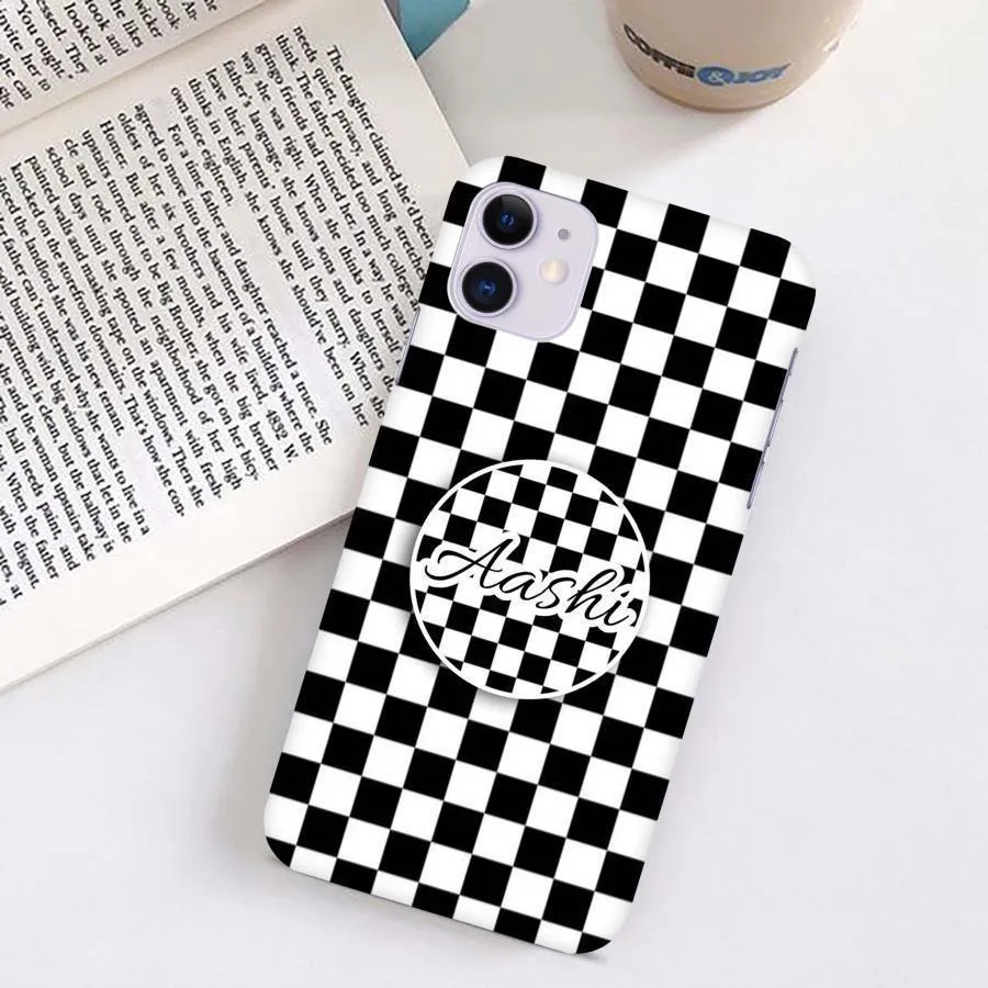 Chess Print & Leopard Design Slim Matte Case Cover