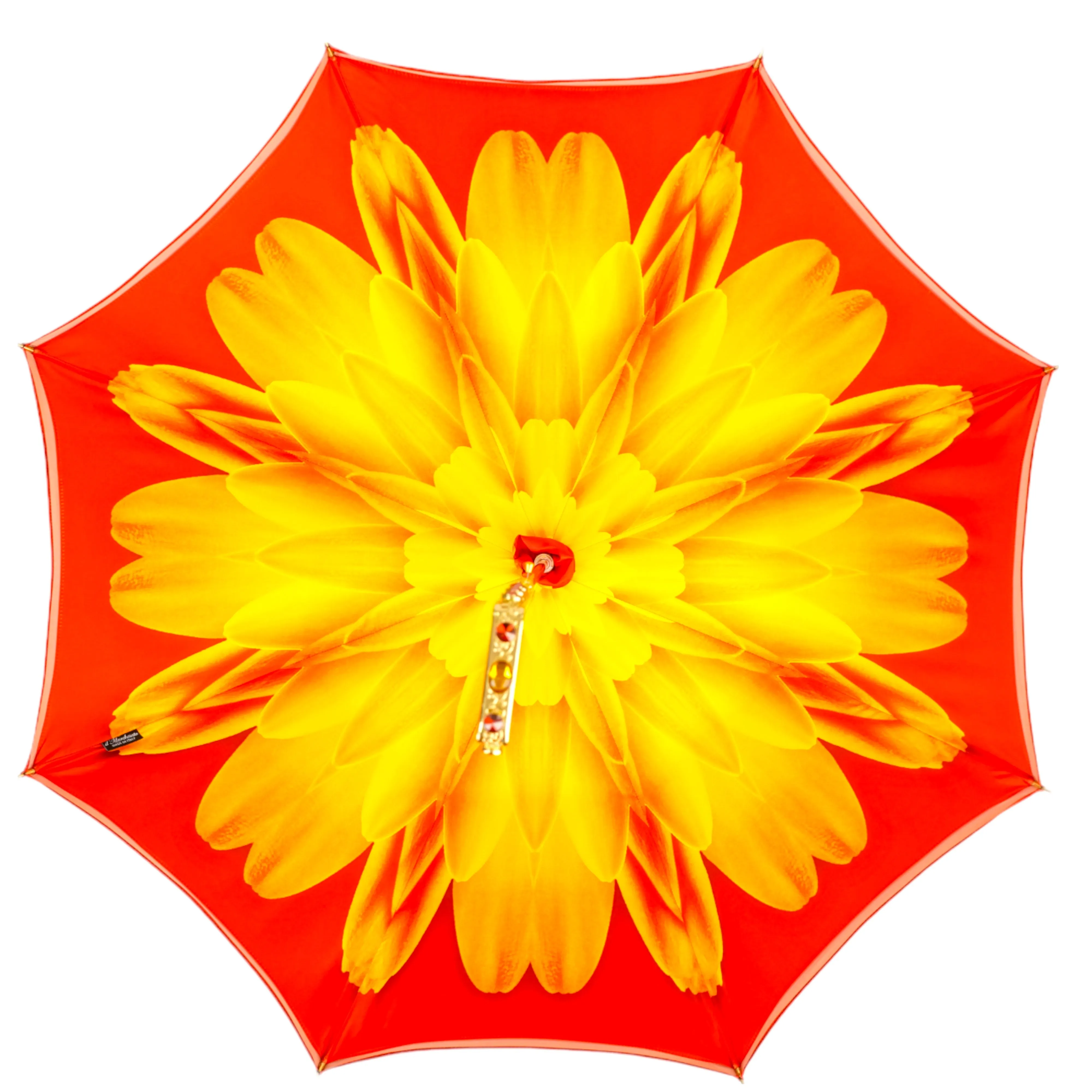 Colorful Handcrafted Umbrella with Flower, Made in Italy