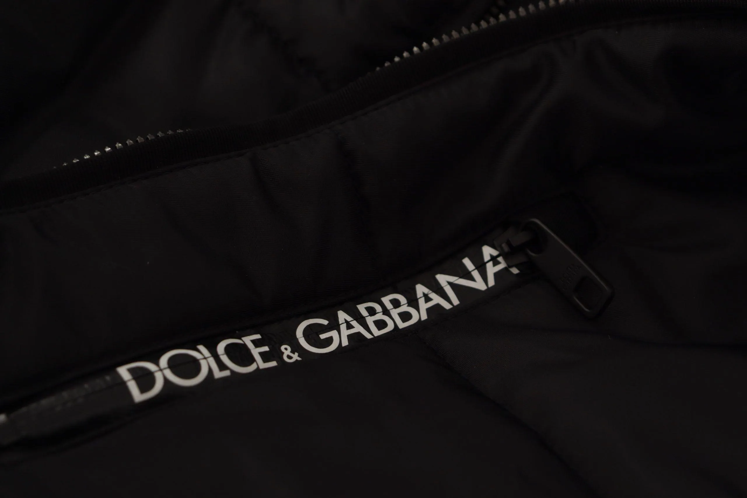 Dolce & Gabbana Black Nylon Hooded Parka Coat Winter Jacket