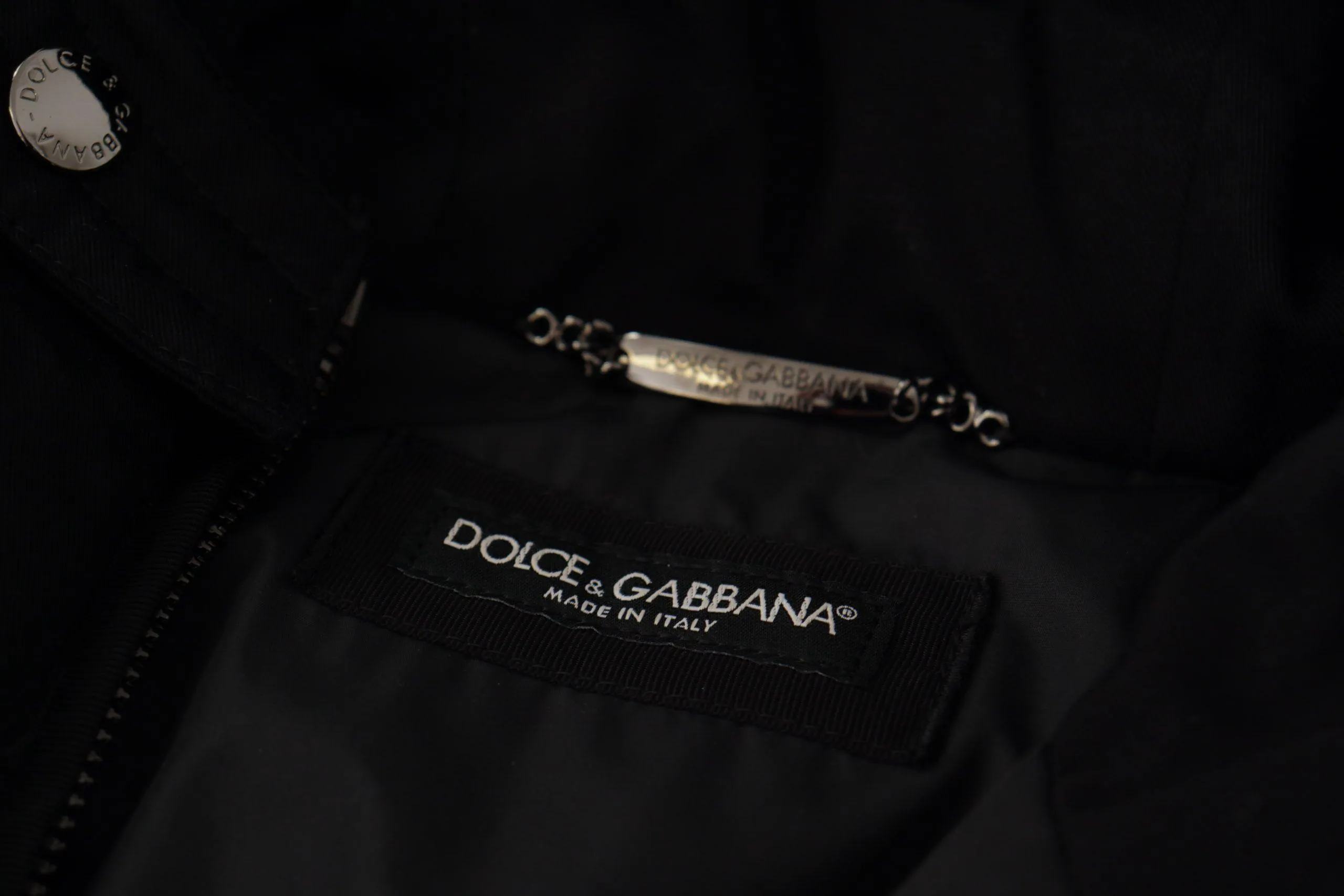 Dolce & Gabbana Black Nylon Hooded Parka Coat Winter Jacket