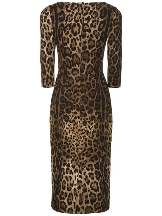 Dolce&amp;Gabbana   Leopard print corset midi dress 