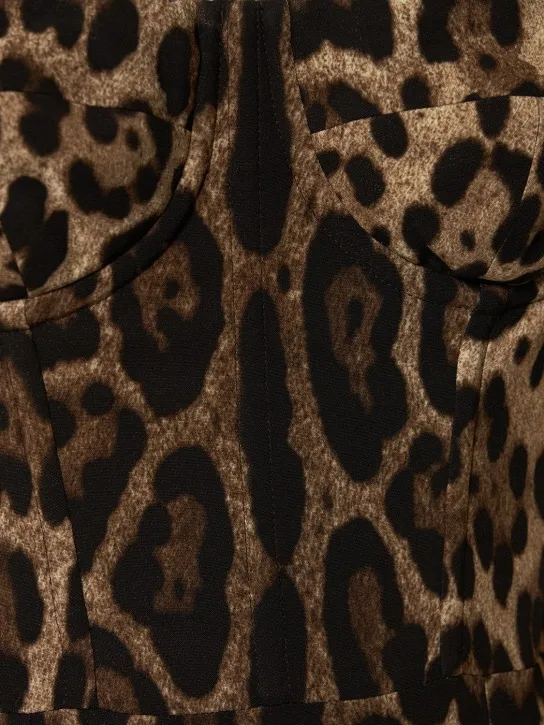 Dolce&amp;Gabbana   Leopard print corset midi dress 