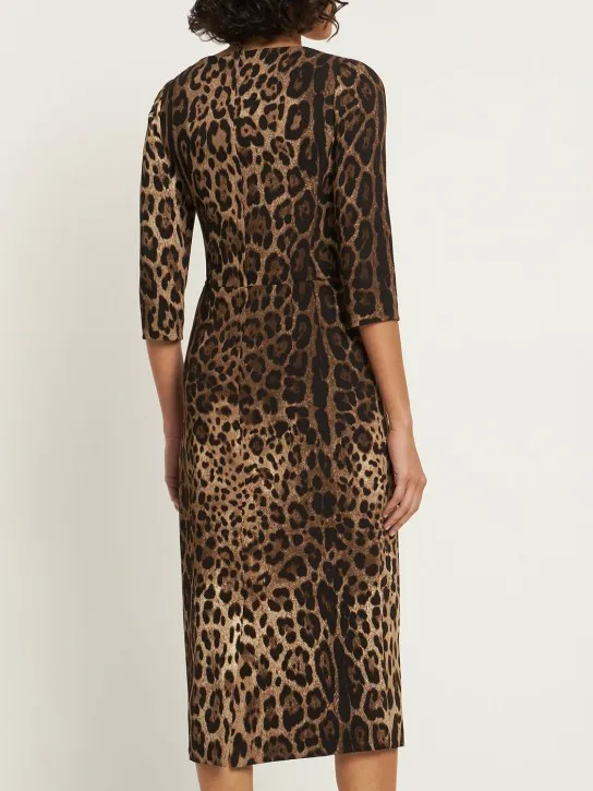 Dolce&amp;Gabbana   Leopard print corset midi dress 