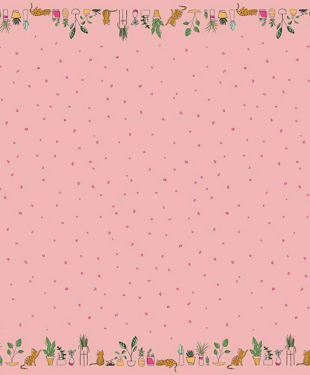 Double Border Leafy Keen Pink