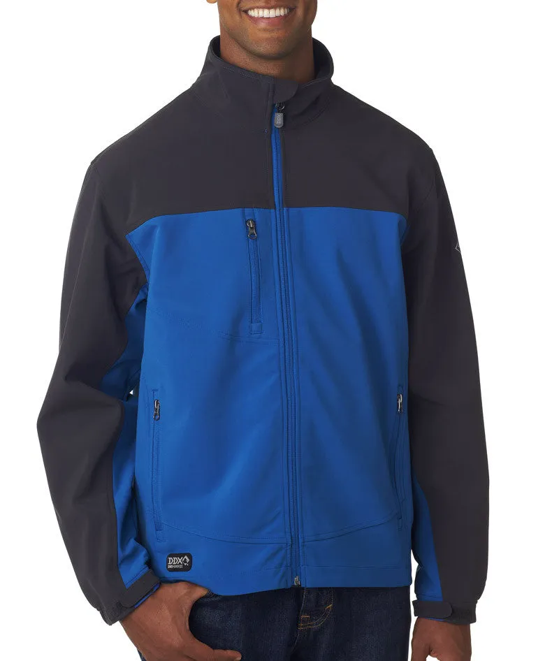 dri-duck adult motion soft-shell jacket - charcoal/tech blue (s)