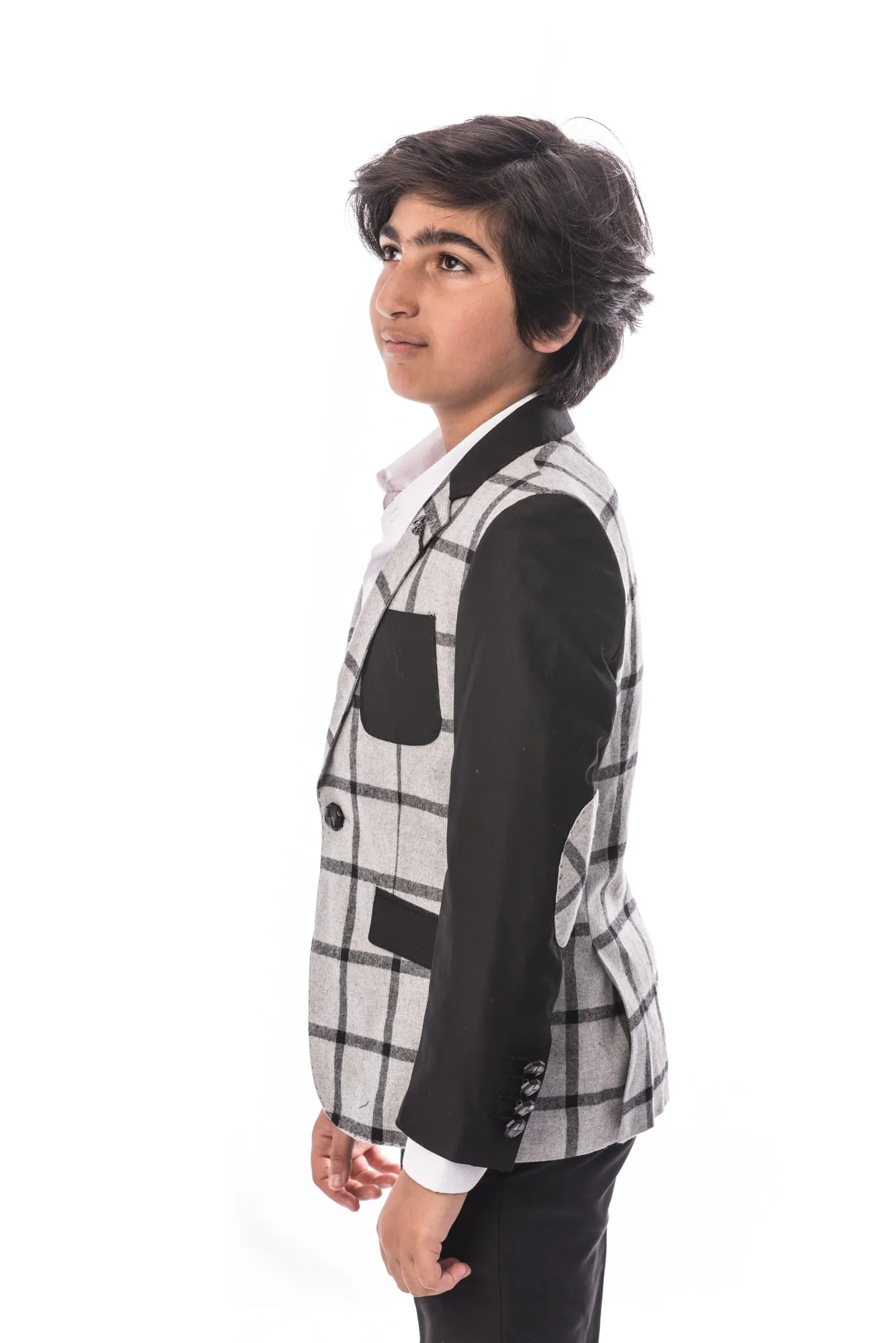 ELIE BALLEH Boys GREY Doted Blazer JACKET