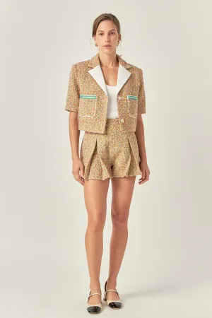 English Factory - Boucle Cropped Jacket With Trim