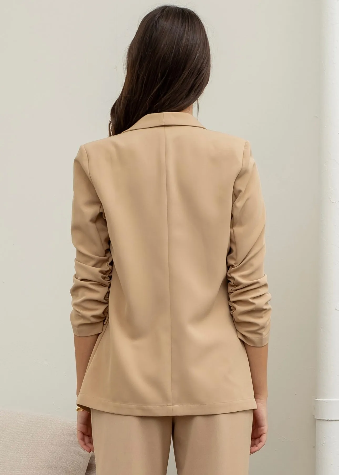 FINAL SALE - Like A Boss Ruched Sleeve Blazer - 5 Colors!