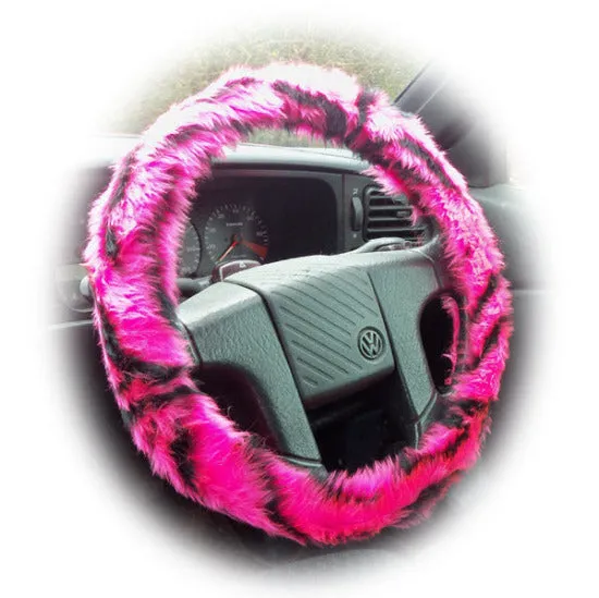 Fuzzy Faux fur Steering wheel cover in a choice of print's