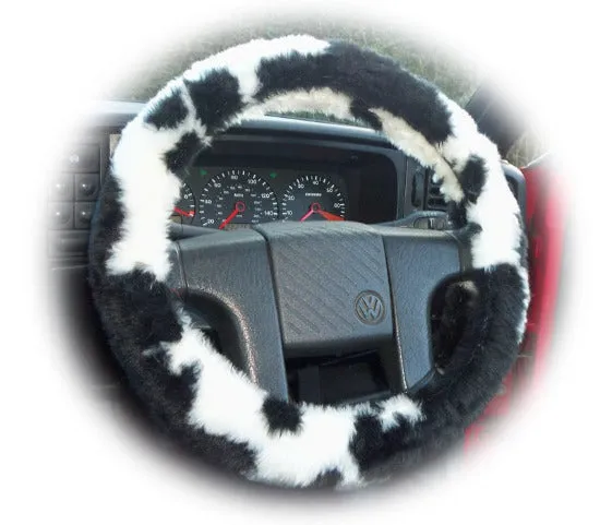 Fuzzy Faux fur Steering wheel cover in a choice of print's