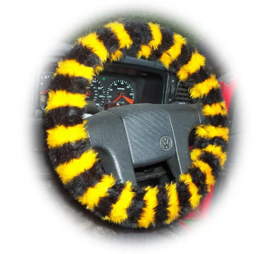 Fuzzy Faux fur Steering wheel cover in a choice of print's