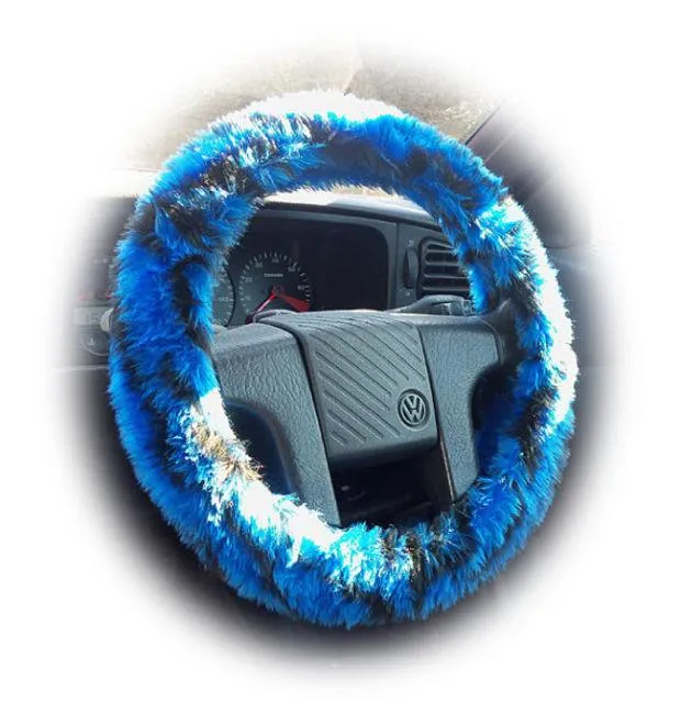 Fuzzy Faux fur Steering wheel cover in a choice of print's