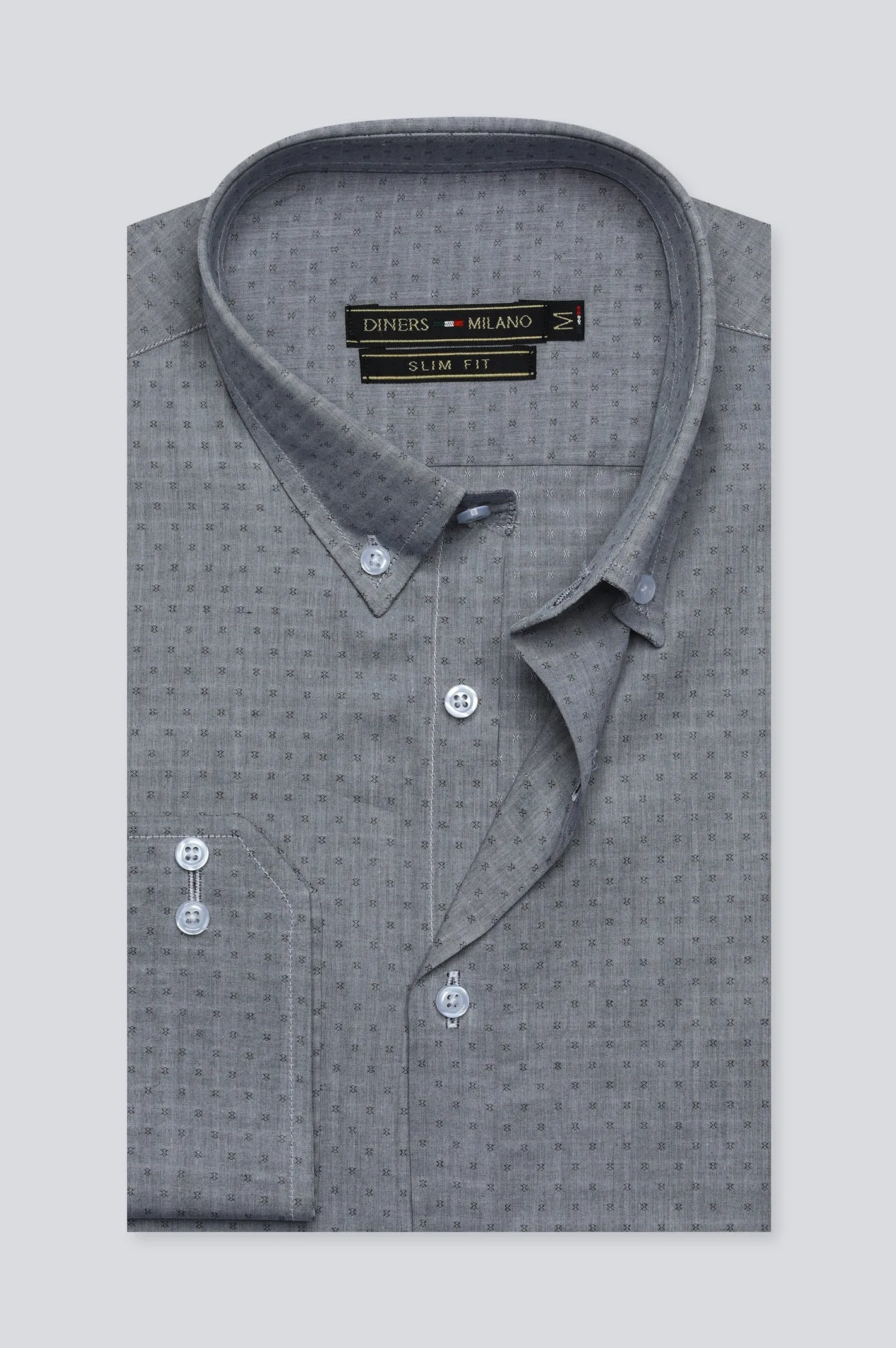 Grey Texture Casual Milano Shirt