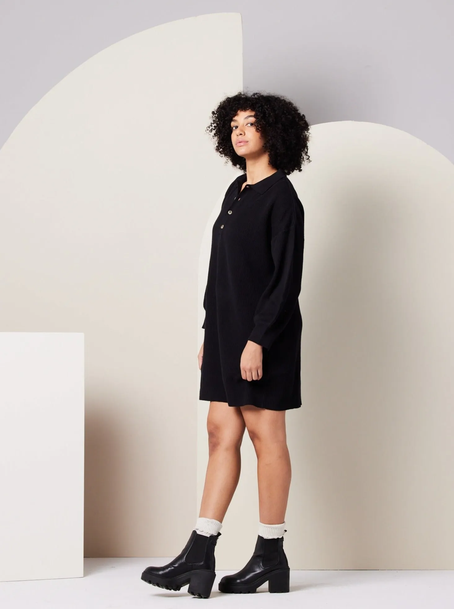 Griffin Sweater Dress - Black