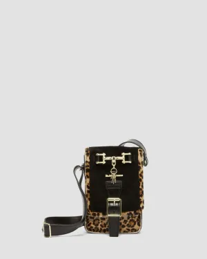 Hair-On Leopard Print Vertical Crossbody Bag