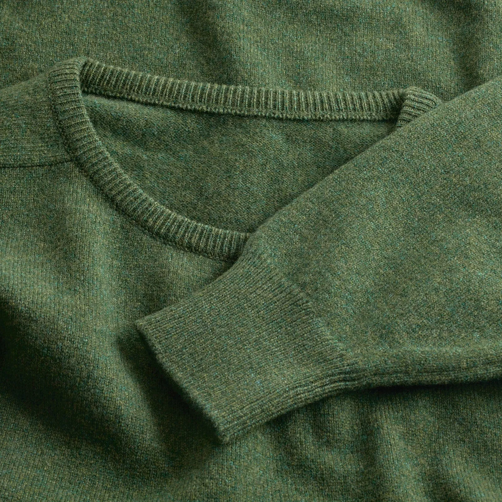 Hunter Green 2 Ply Lambswool Crew Neck Jumper