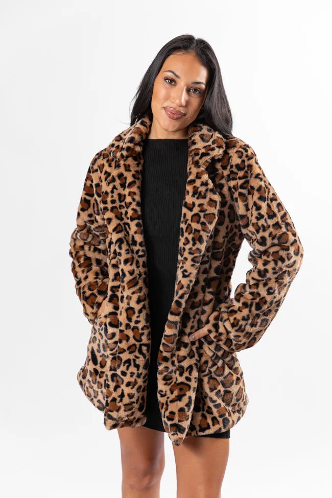 I Won't Give Up Brown Leopard Fur Coat