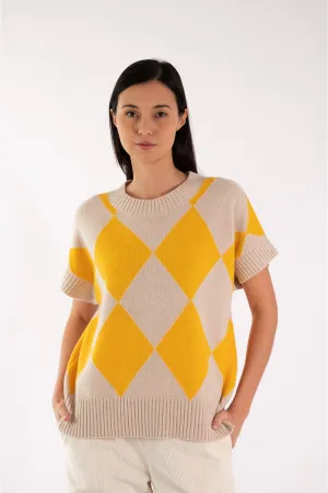 JEFF Yellow Short Sleeves Sweater