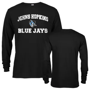 Johns Hopkins University Blue Jays Distressed Retro Logo Long Sleeve T-Shirt