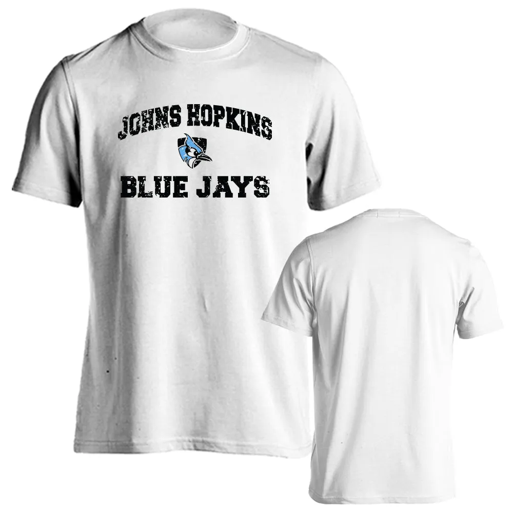 Johns Hopkins University Blue Jays Distressed Retro Logo Short Sleeve T-Shirt