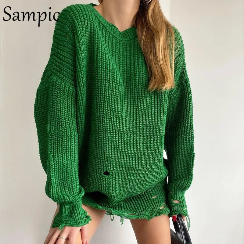 Joskaa hoco dresses Christmas Gift Sampic Pullover Knitted Loose Long Sleeve Casual Mini Sweater Dress 2024 Autumn Winter Y2K Basic O Neck Sexy Party Club Dresses