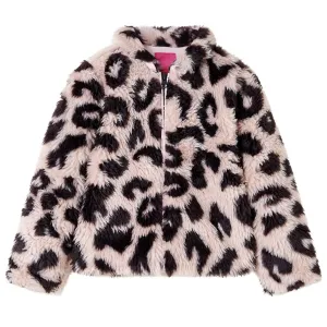 Kids' Light Pink Faux Fur Coat - Stylish & Warm Outerwear for Ages 5-6 | Size 116