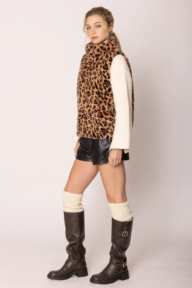 Leopard Faux Fur Vest