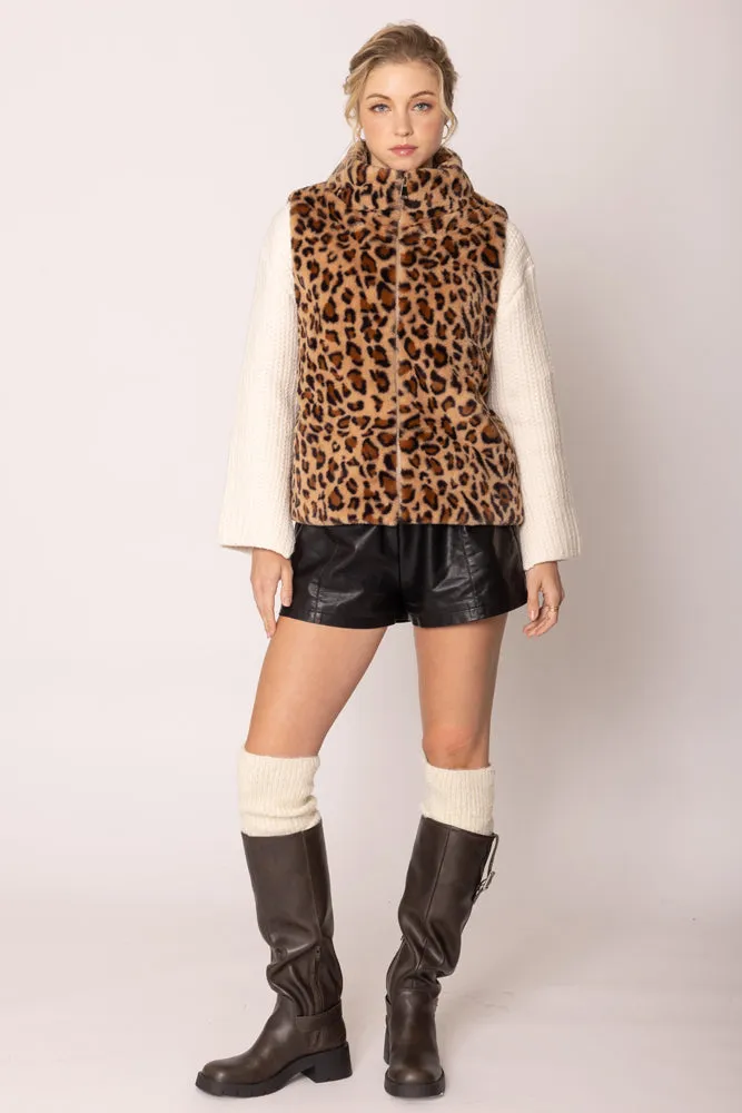 Leopard Faux Fur Vest