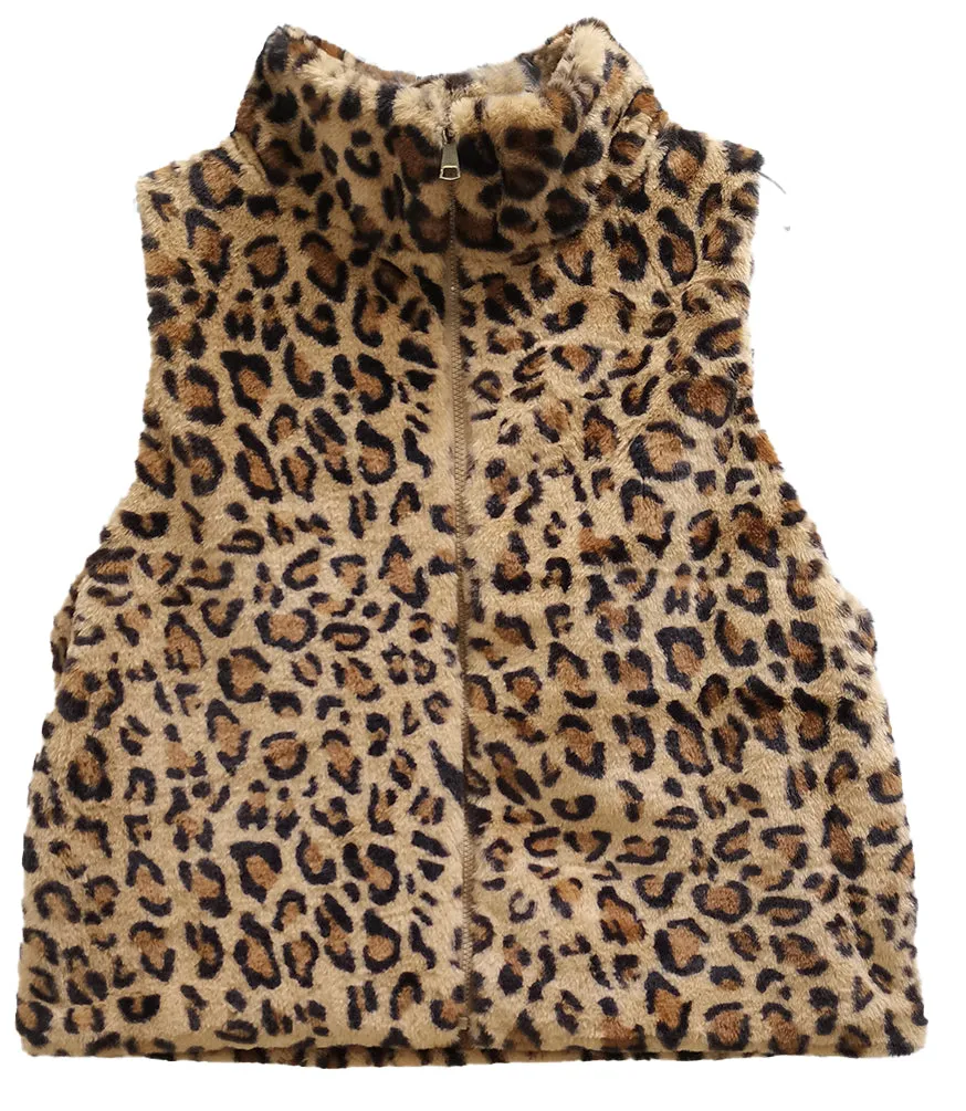 Leopard Faux Fur Vest