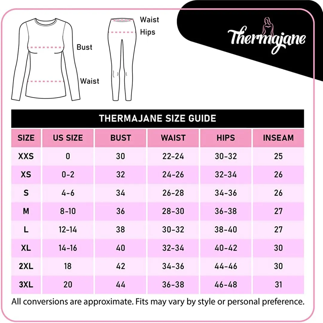 Long Johns Thermal Underwear for Women Fleece Lined Base Layer Pajama Set Cold Weather