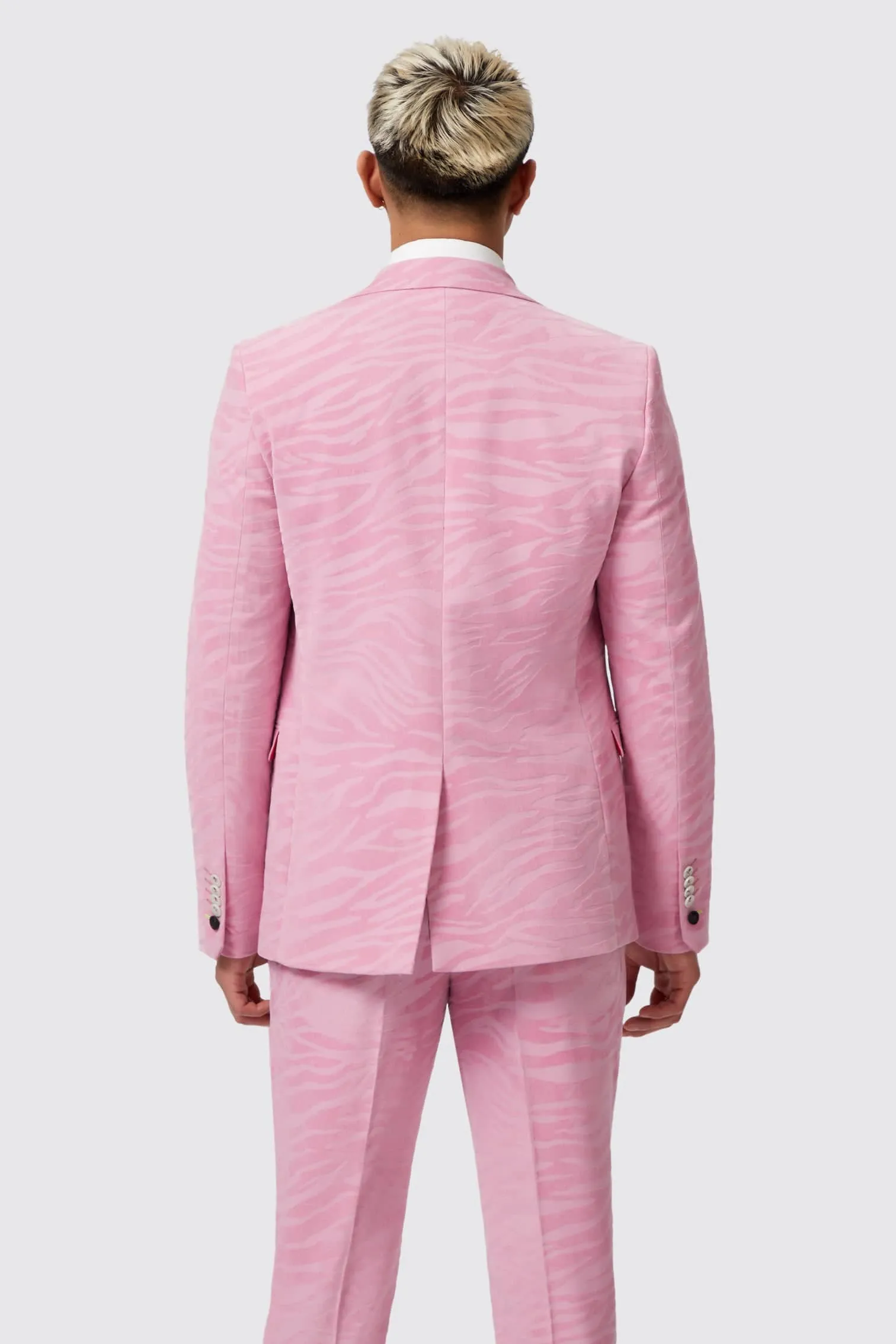 Magnussen Slim Fit Pink Flocked Jacket